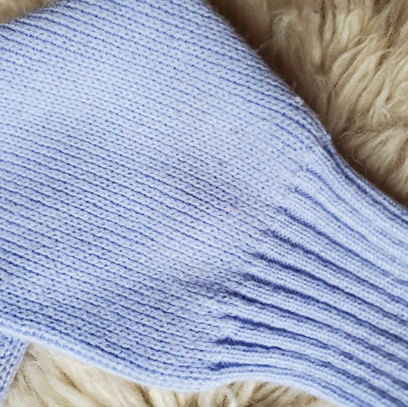 Vintage 80s Pastel Purple 3D Kawaii Metallic Glitter Embroidered Sweater Small - Picture 12 of 13